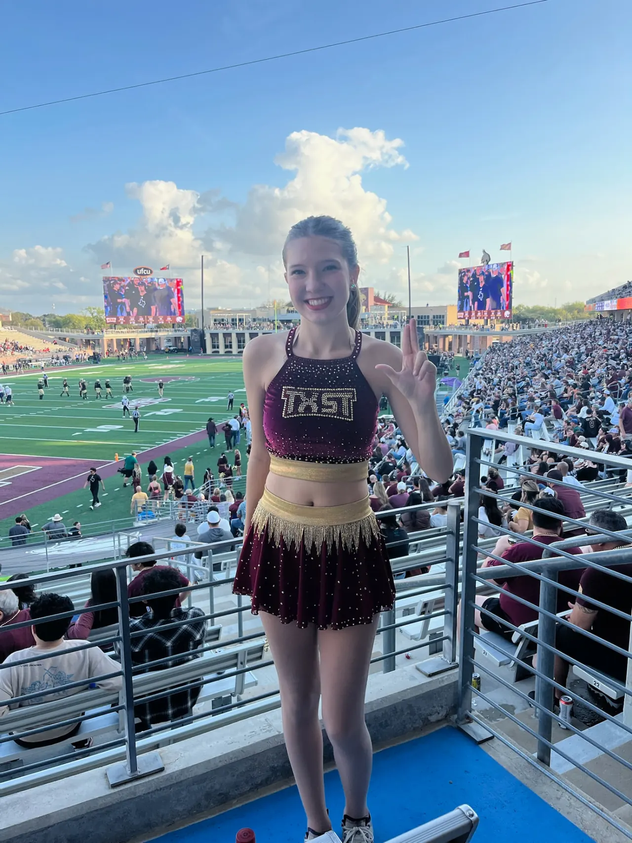 Olivia Crisp, Texas State University Feature Twirler