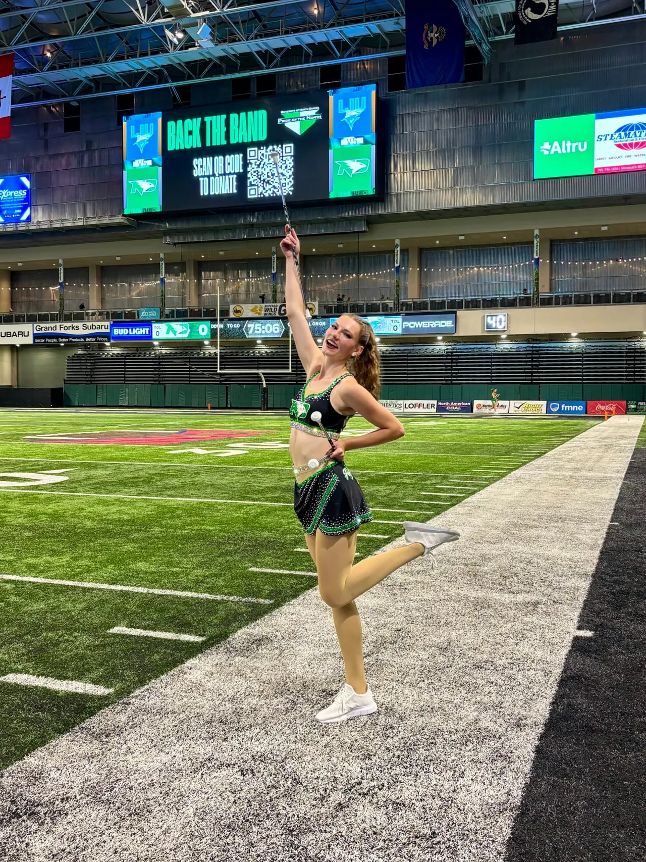 Kate Auger, University of North Dakota Feature Twirler